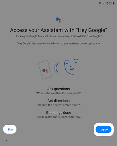 Google Assistant screen
