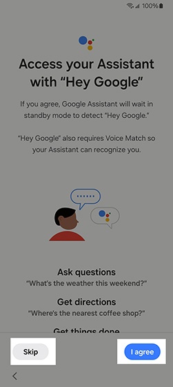 Google Assistant screen