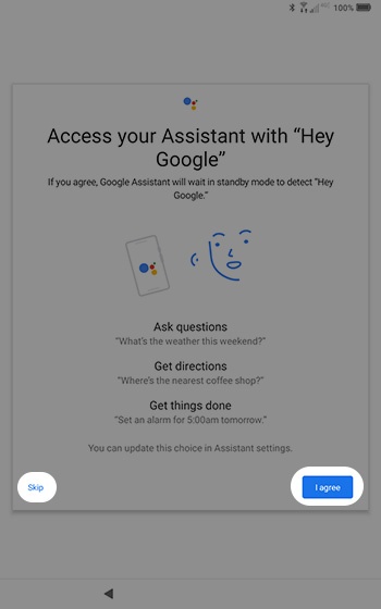 Google Assistant screen