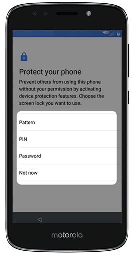 Select an lock screen option