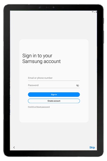 sign in to your Samsung account