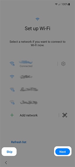 Set up Wi-Fi screen