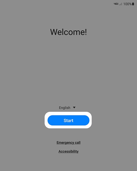 Welcome screen