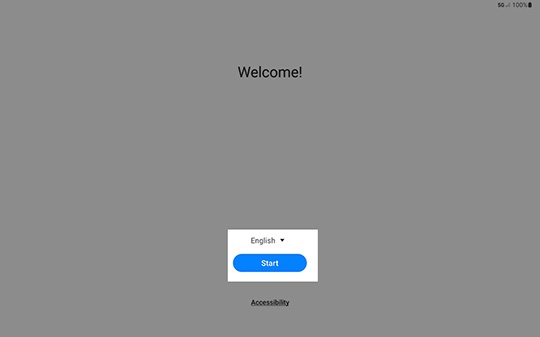 Welcome screen