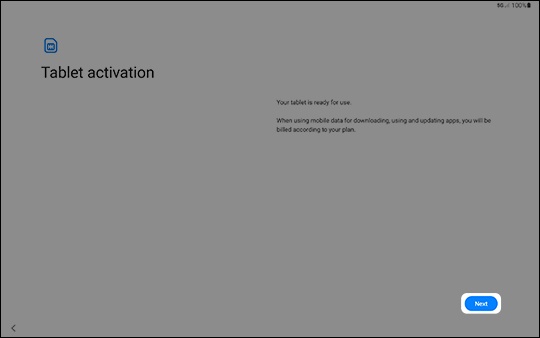 Activate your tablet