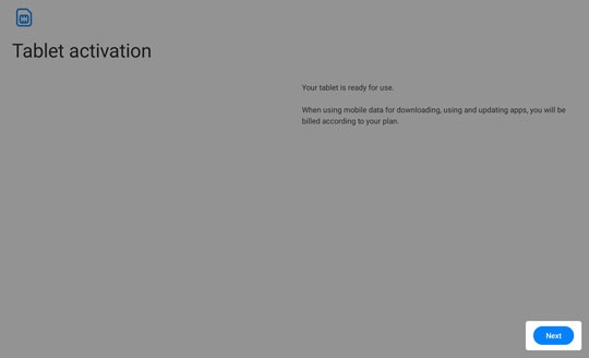 Activate your tablet