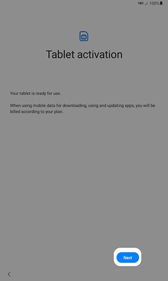 Activate your tablet