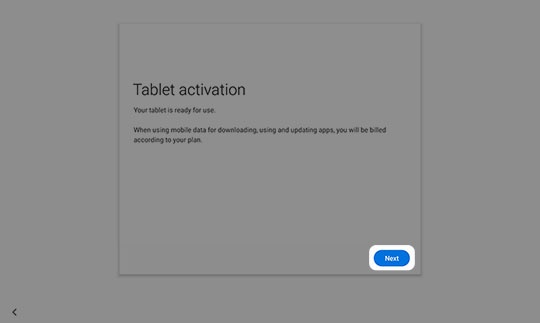 Activate your tablet