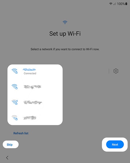 Set up Wi-Fi screen