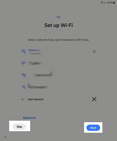 Set up Wi-Fi screen