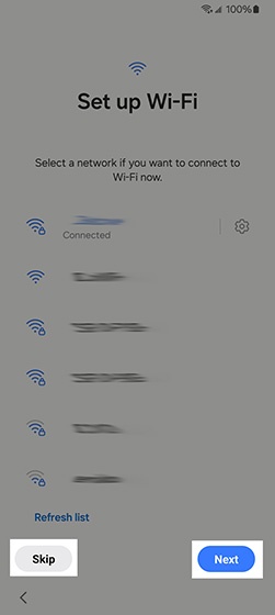 Set up Wi-Fi screen
