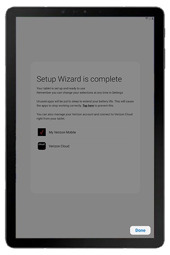 Setup Wizard complete screen