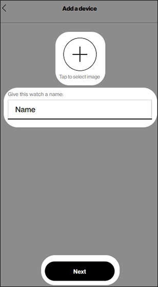 Add device screen