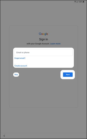 Google sign in