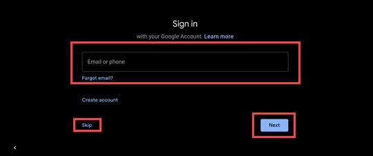 Google sign in