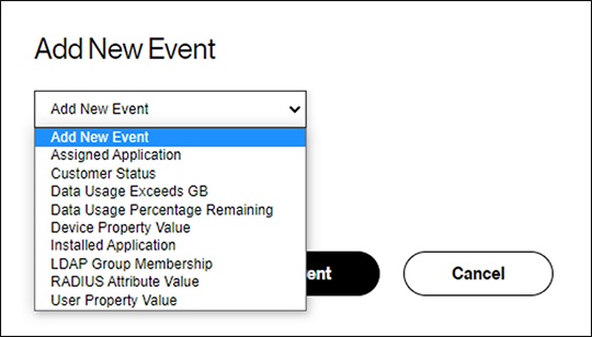 Add New Event window