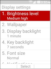 Select Brightness Level