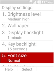 Select Font Size