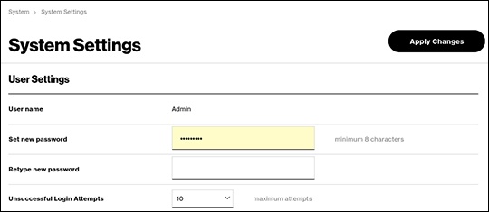 Admin password