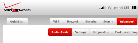 Advanced tab with Audio Alerts