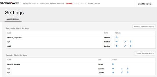 Alerts Settings