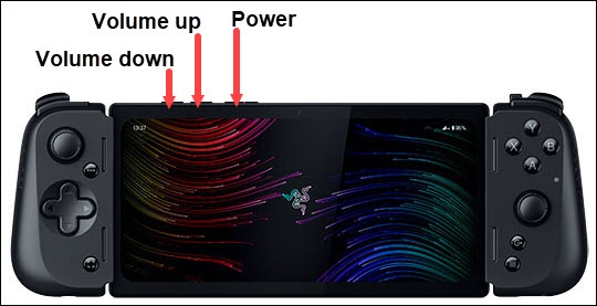 Side and Volume Down Buttons with screen off