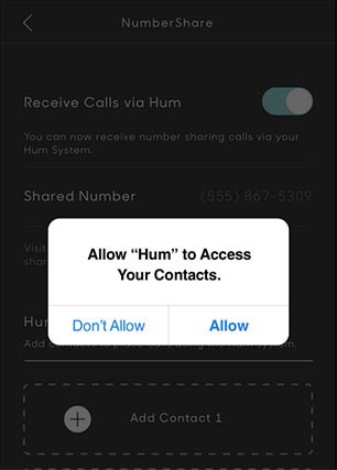 Allow access to contacts