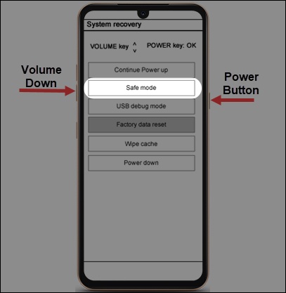 Safe mode screen