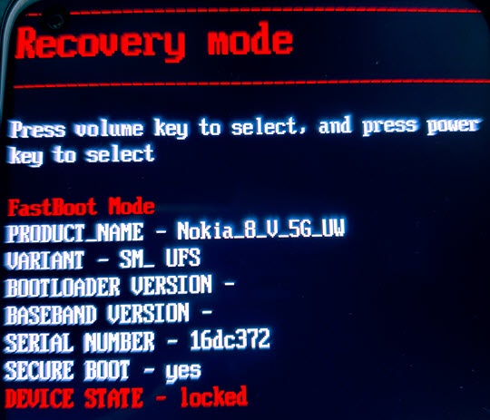 Android Recovery Recovery mode screen