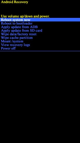 Android Recovery reboot
