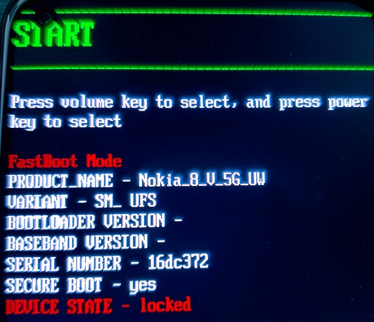Android Recovery Start screen