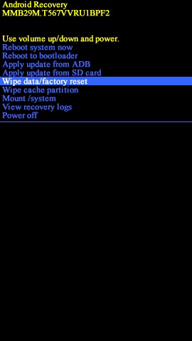 How to reboot samsung store tab e