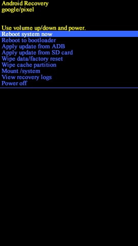 Android Recovery Screen Reboot System