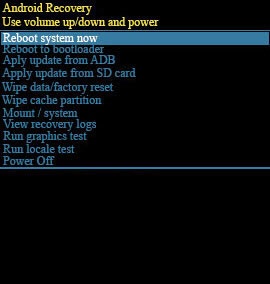 Android Recovery Screen Factory data reset