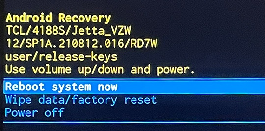 Select reboot system now screen