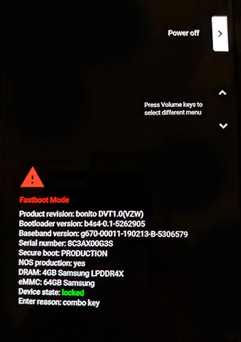 Android Recovery Screen with Start