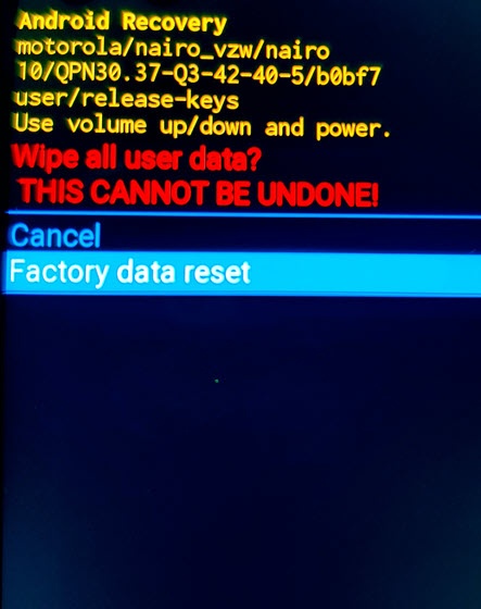 Android Recovery user data