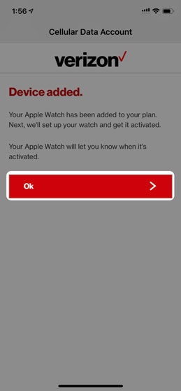 Verizon data plan store for apple watch