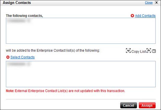 Assign Contacts