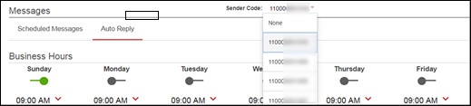 Sender code