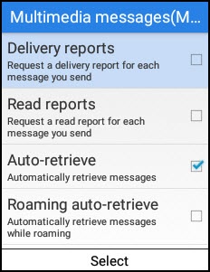 Auto-retrieve in MMS settings