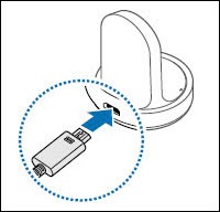 Attach charging dock to the cable