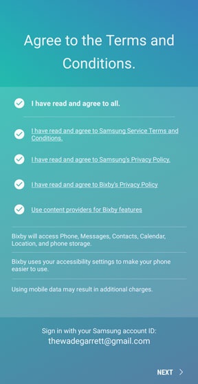 Bixby terms and conditions
