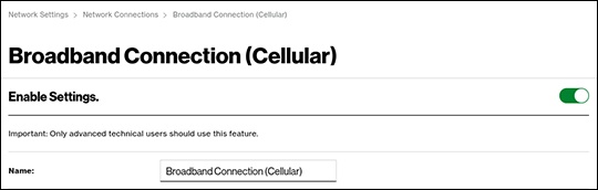 Broadband Connection (Cellular)
