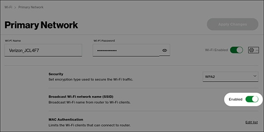 Broadcast SSID