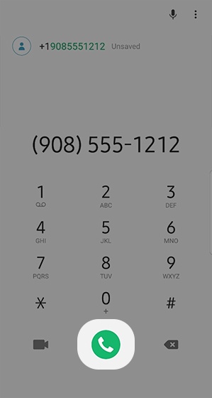 Enter next number then tap the Phone icon