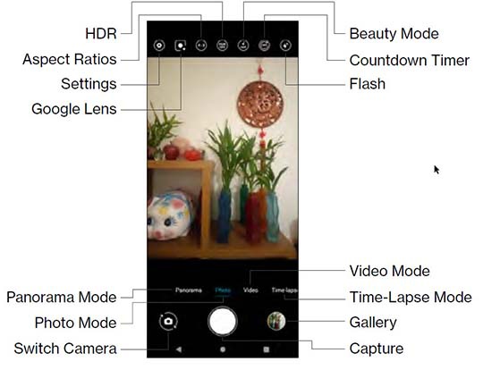 Camera main menu screen