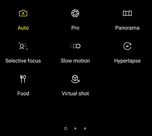 Quick settings options