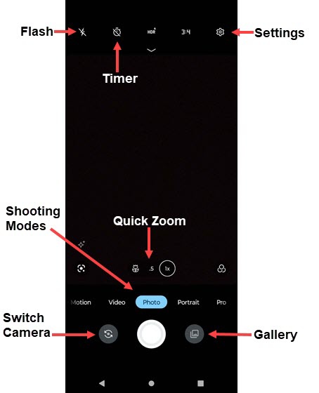 Camera home screen