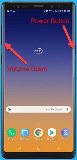 Power and Volume down buttons